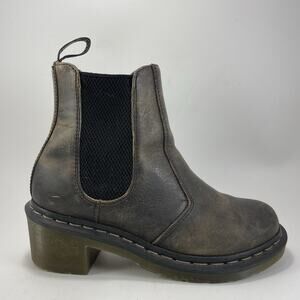 Dr Martens Doc Cadence Boots Womens 7 Brown Leather Heel Chelsea Ankle Booties